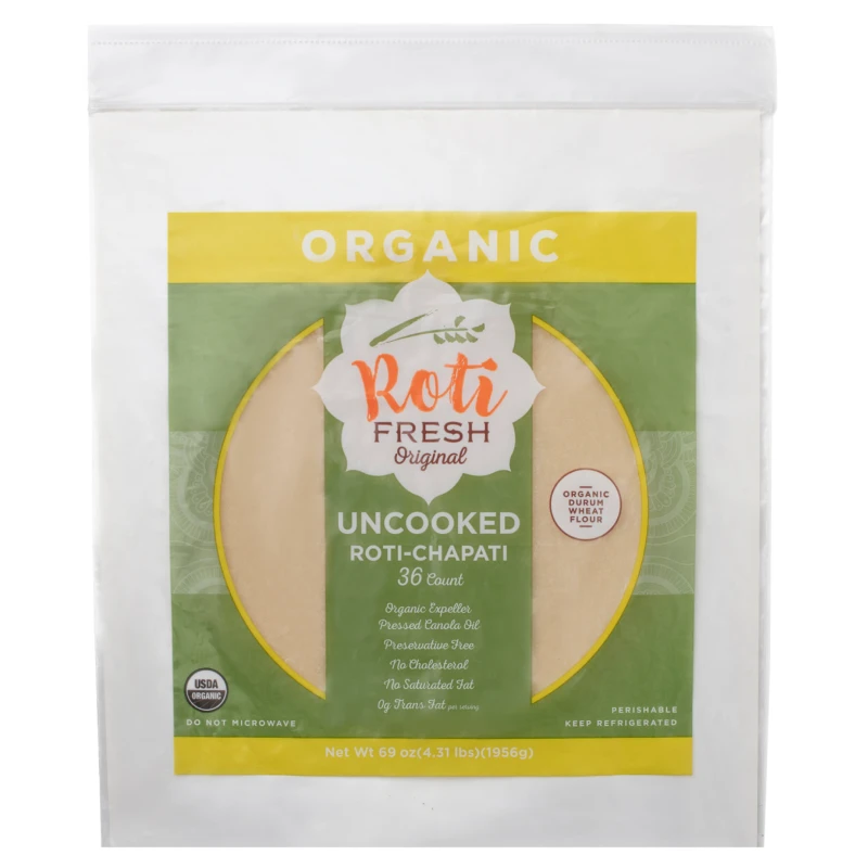 Roti Fresh Original — Organic Uncooked Roti-Chapati, 36 Count